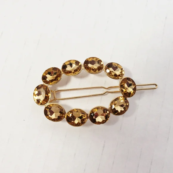 Topaz-Color Rhinestone Barrette - Picture 6 of 6